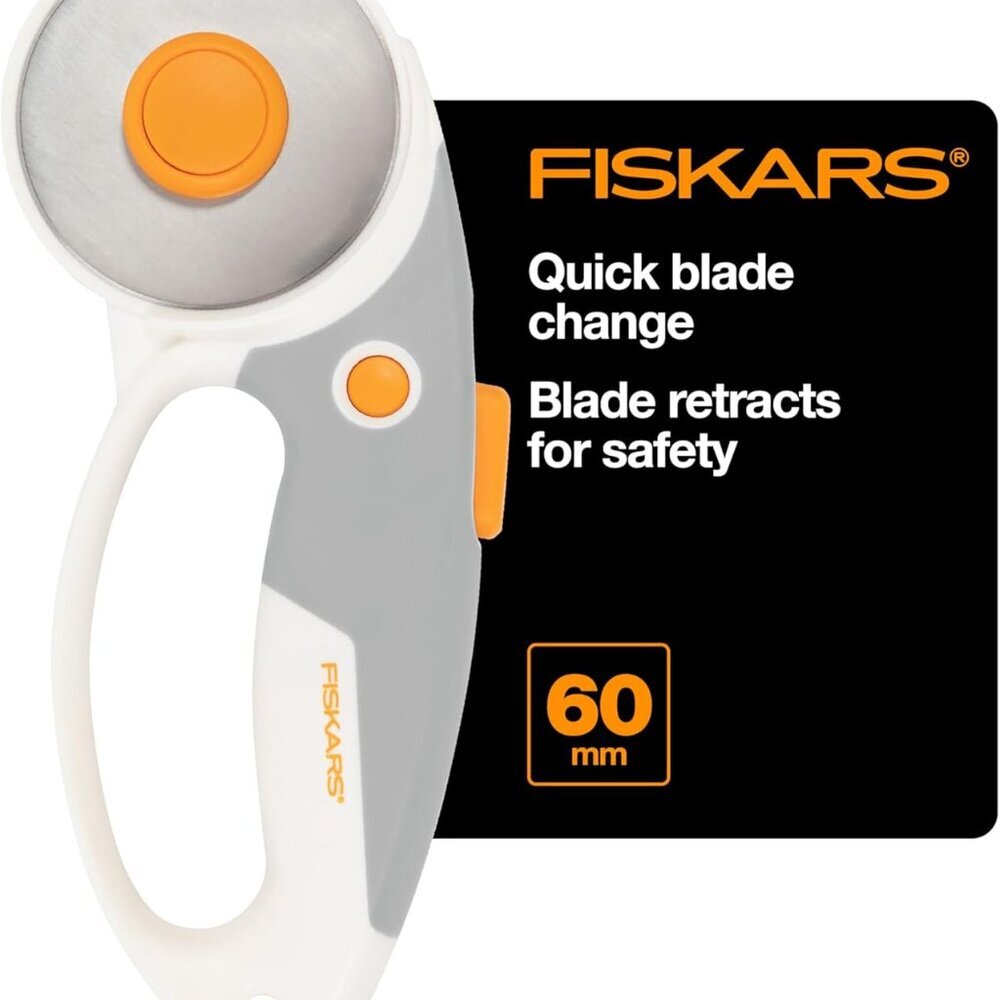 Premium 60mm Titanium Rotary Cutter with Ergonomic Loop Grip for Fabric, Thick M